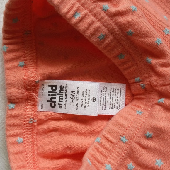 child of mine by carter's peach with star print pants 6 months baby - Picture 2 of 4
